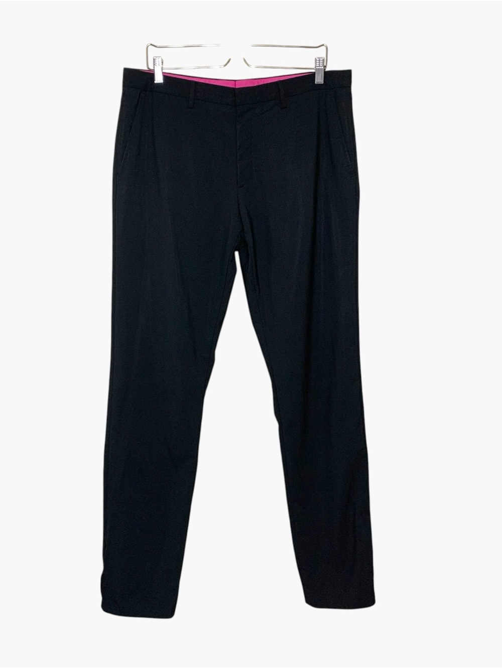 Hugo Boss Wool Black Dress Pants Sz 36X33 Straigth Mid Rise Classic Quiet Luxury